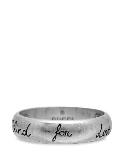 Pre-owned Gucci Blind For Love Ring In Silver