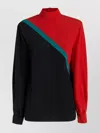 Gucci Block Design High Neck Long Sleeve Tops In Black