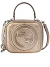 Gucci Metallic Leather Clutch Bag With Detachable Strap