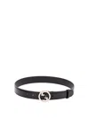 Gucci Blondie Thin Leather Belt In Black