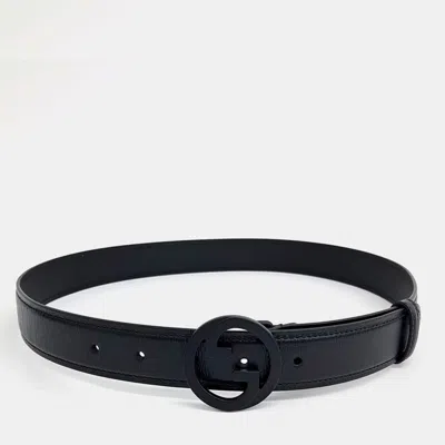 Pre-owned Gucci Blondie Black Leather Belt (734771)