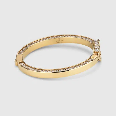 Gucci Blondie Crystal Bangle Bracelet In Gold-toned Metal