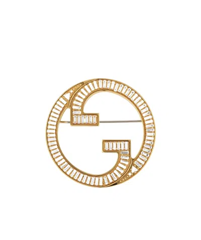 Gucci Blondie Crystal Brooch In Yellow
