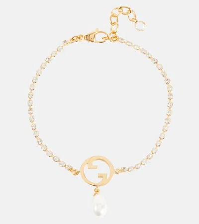 Gucci Blondie Crystal-embellished Bracelet In 8005/cream/crystal