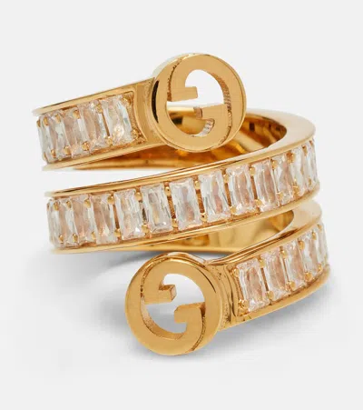 Gucci Blondie Crystal-embellished Ring In Gold