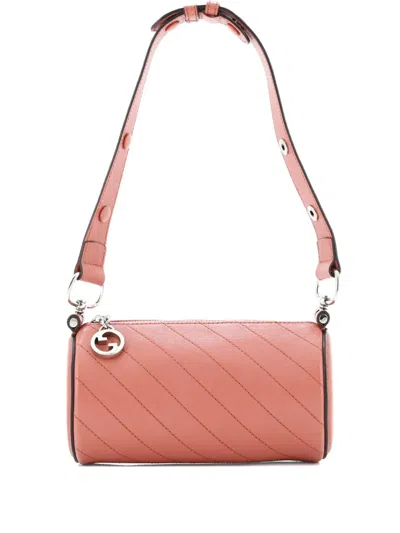Pre-owned Gucci Blondie Diagonal Quilted Leather Mini Shoulder Bag In Pink
