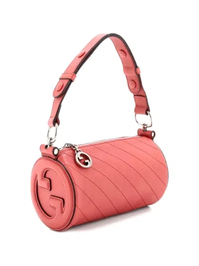 Pre-owned Gucci Blondie Diagonal Quilted Leather Mini Shoulder Bag In Pink