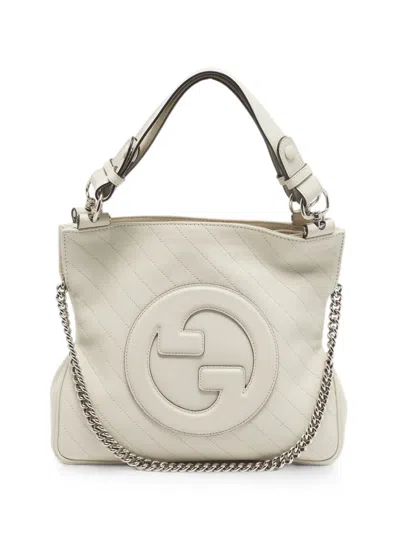 Pre-owned Gucci Blondie Diagonal-quilt Tote Bag In Neutral