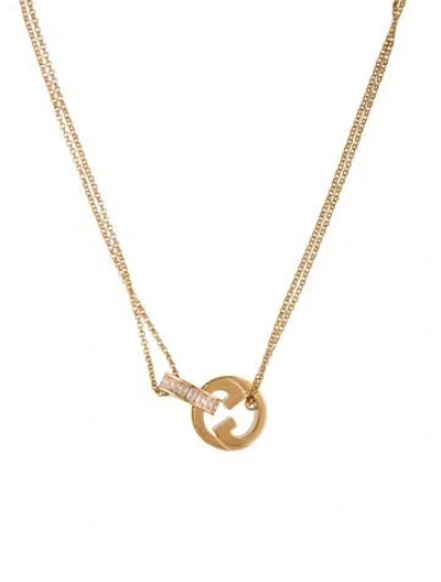 Pre-owned Gucci Blondie Double Chain Pendant Necklace, 17.5" In Multi