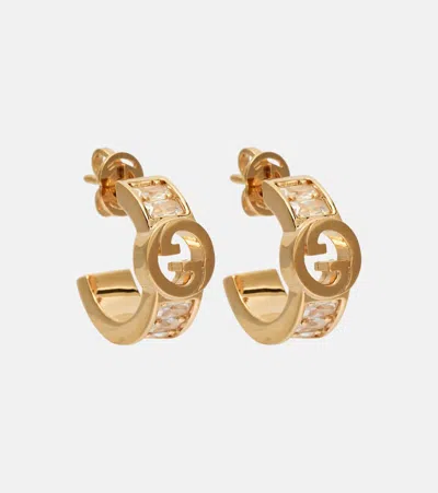 Gucci Blondie Embellished Earrings In Gold