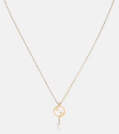 Gucci Blondie Faux Pearl Necklace In Gold