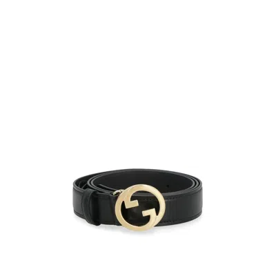 Gucci Blondie  G Buckle Belt In Black