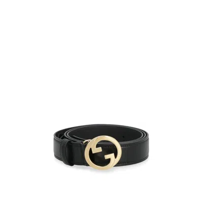 Gucci Blondie  G Buckle Belt In Black