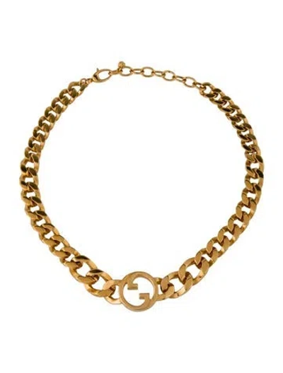 Pre-owned Gucci Blondie Gg Chain Necklace, 15" In Multi