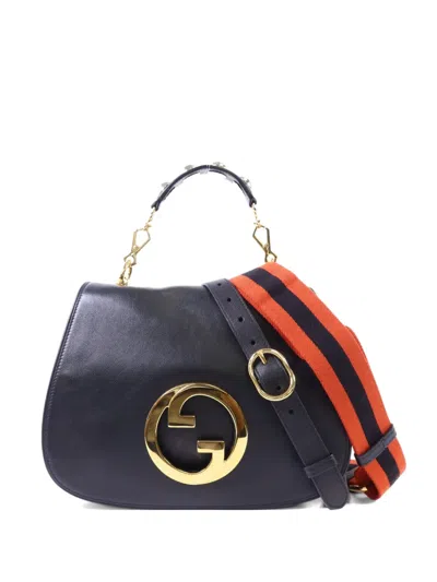 Pre-owned Gucci Blondie Gg Shoulder Bag In Black