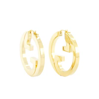 Gucci Blondie Hoop Earrings In Neutral
