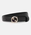 Gucci Womens Blondie Logo-buckle Leather Belt Black In Black