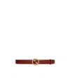 Gucci Blondie Interlocking G Leather Belt In Ruby Red