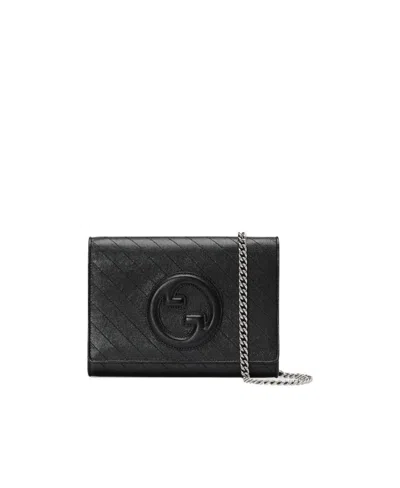 Gucci Blondie Interlocking G Leather Wallet In Black