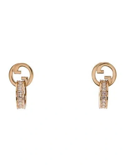 Pre-owned Gucci Blondie Intertwined Crystal Drop Earrings In Multi