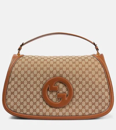 Gucci Blondie Large Canvas Tote Bag In Brown