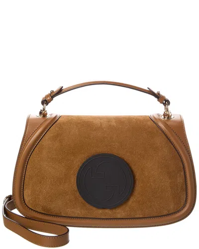 Gucci Blondie Large Leather Shoulder Bag In Brown