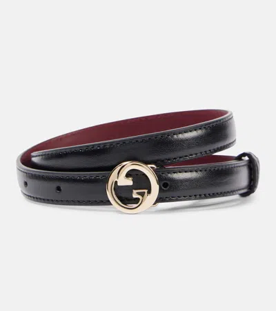 Gucci Blondie Leather Belt In Black