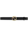 Gucci Blondie Leather Belt In Black