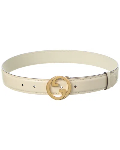 Gucci Blondie Leather Belt In Neutral