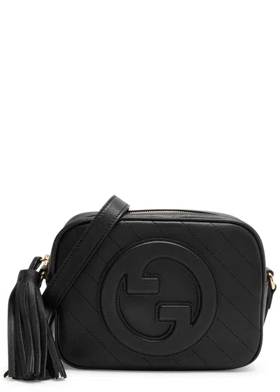 Gucci Blondie Leather Camera Bag, Leather Bag, Black In Pattern