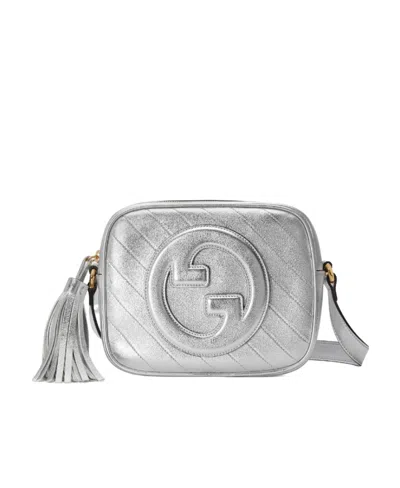 Gucci Blondie Leather Shoulder Bag In White
