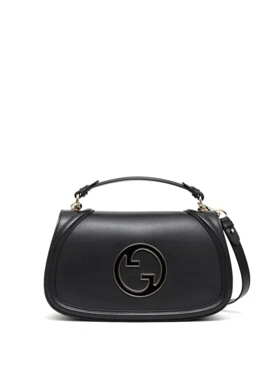 Gucci Blondie Medium Leather Handbag In Black