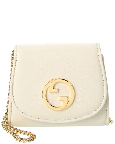 Gucci Blondie Medium Leather Wallet On Chain In White