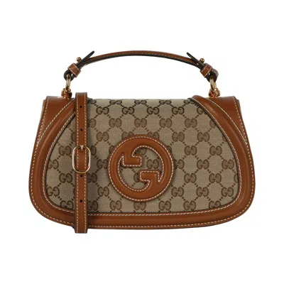 Pre-owned Gucci Blondie Medium Top Handle Bag 'beige/ebony/sundial' | Tan | Women's Size Onesize