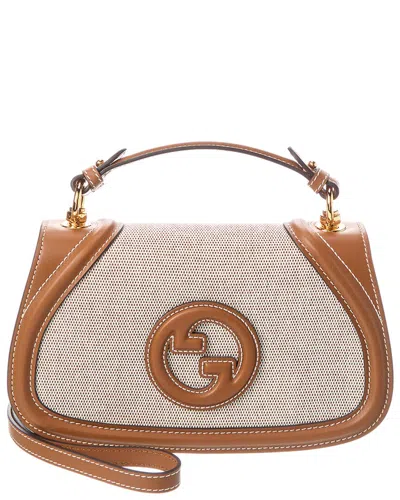 GUCCI GUCCI BLONDIE MEDIUM TOP HANDLE CANVAS & LEATHER SHOULDER BAG