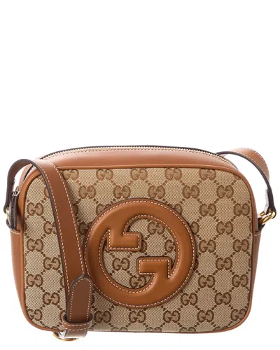 GUCCI GUCCI BLONDIE MINI GG CANVAS & LEATHER CAMERA BAG