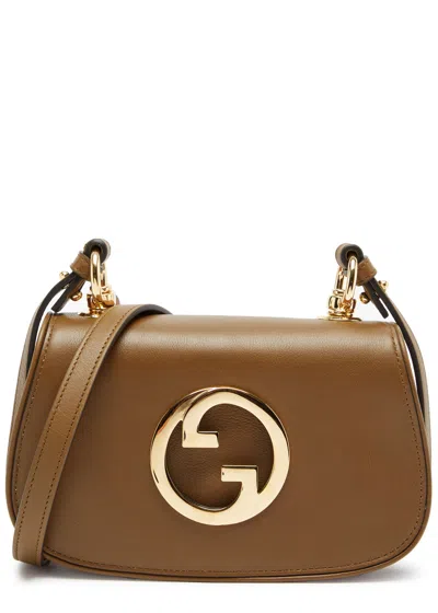 Gucci Blondie Mini Leather Saddle Bag, Saddle Bag, Brown, Leather