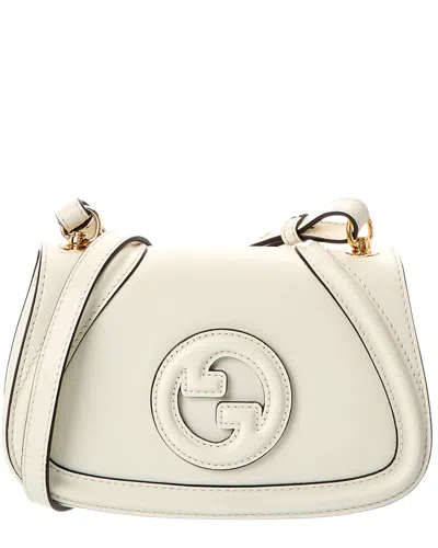 Gucci Blondie Mini Leather Shoulder Bag In White