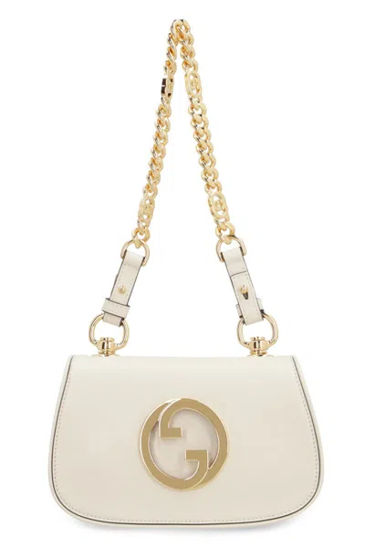Gucci Blondie Leather Shoulder Bag In White