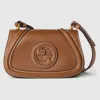 Gucci Blondie Mini Leather Shoulder Bag In Brown