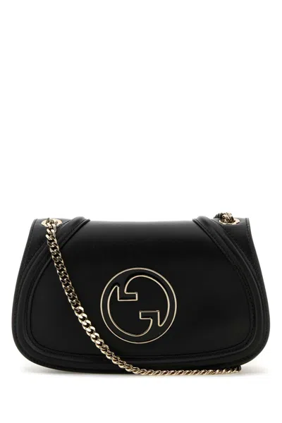 Gucci Blondie Mini Shoulder Bag In Leather With Adjustable Crossbody Strap (26.5 X 16.5 X 8.5 Cm) In Blackblack