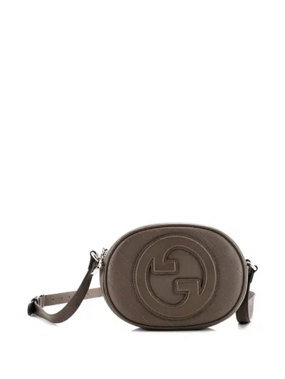 Pre-owned Gucci Blondie Nm Round Camera Bag Diagonal Quilted Leather Crossbody Bag In Brown