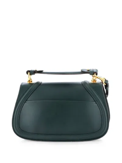 Pre-owned Gucci Blondie Nm Top Handle Bag Canvas With Leather Medium Shoulder Bag In Green
