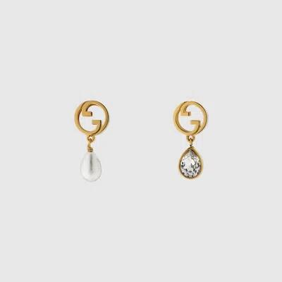Gucci Blondie Brass Mismatched Earrings In Yellow Gold