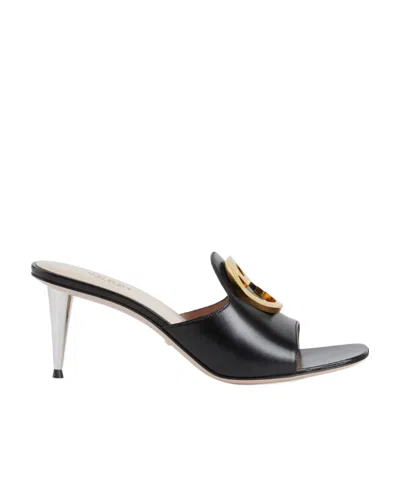 Gucci Blondie Open-toe Mules In Black