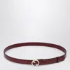Gucci Gg Marmont Rosso Ancora Leather Belt In Burgundy