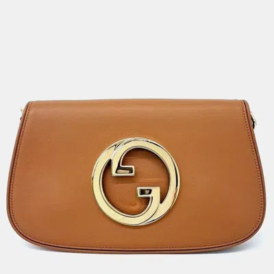 Pre-owned Gucci Blondie Shoulder Bag In Brown