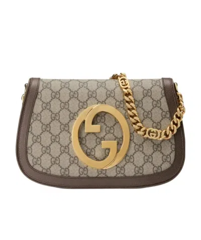 Gucci Blondie Shoulder Bag In Beige Ebony