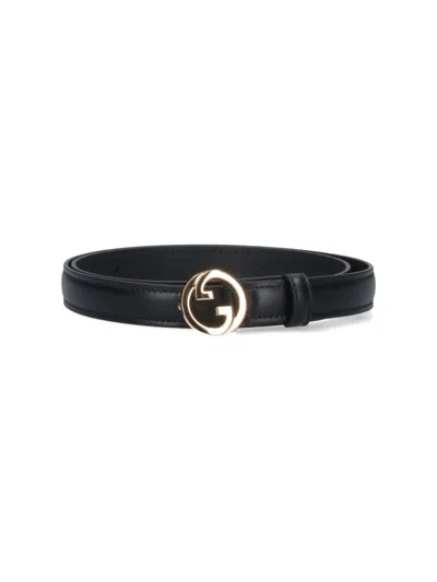 Gucci "blondie" Slim Belt – Black