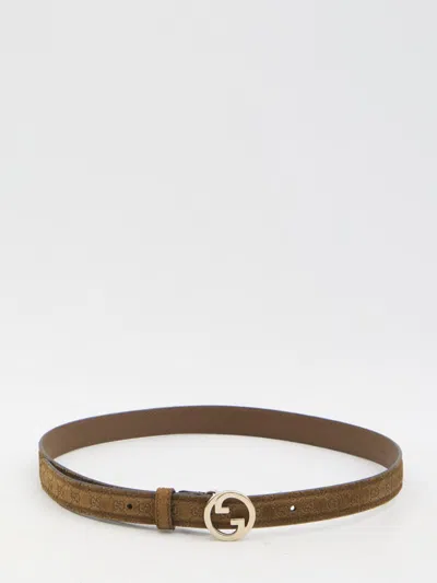 Gucci Blondie Slim Belt In Brown